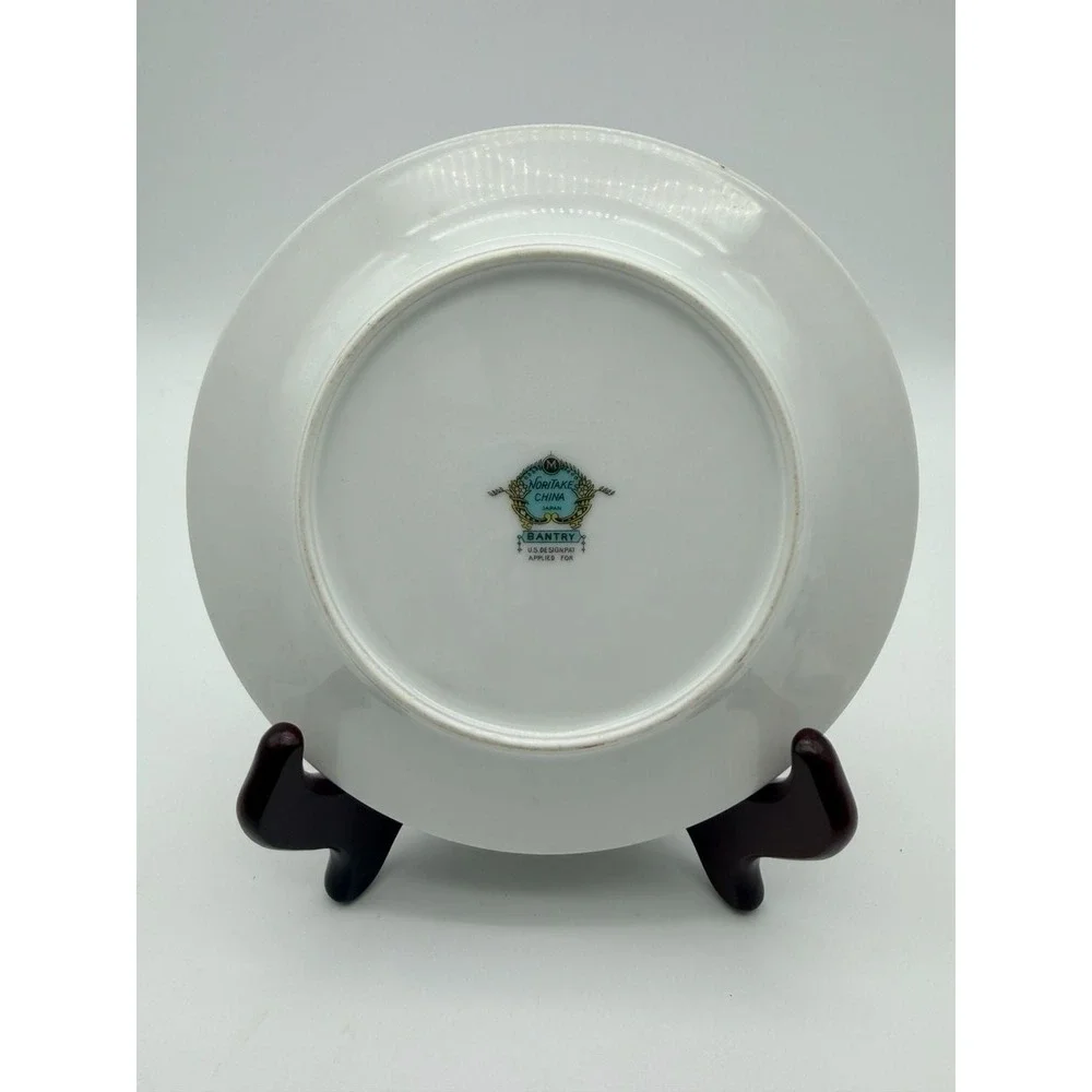 Noritake Bantry Fine China Luncheon Plate Blue Floral Gold Trim